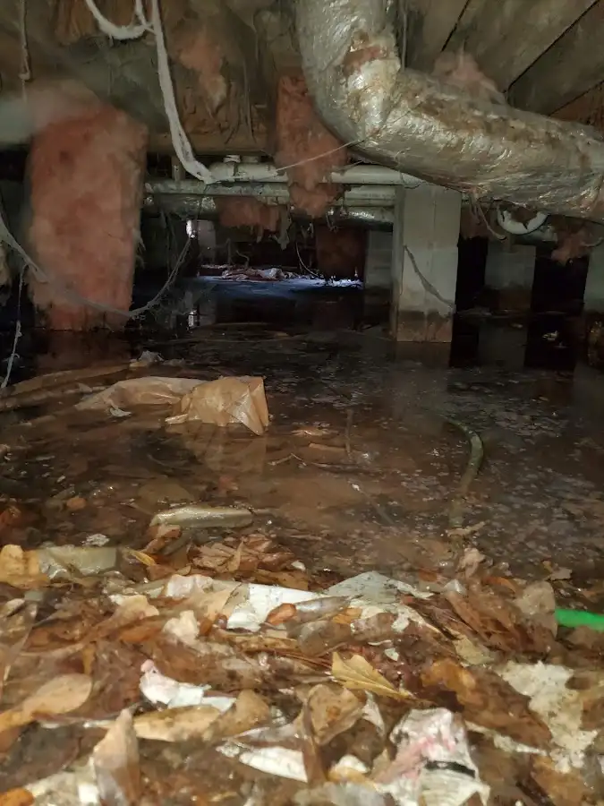 Crawl space flood assessment for Commercial Water Damage Restoration in Brush